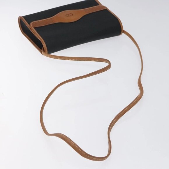 Christian Dior Shoulder Bag PVC Leather Black Gold Auth BA2862 - Picture 8 of 16